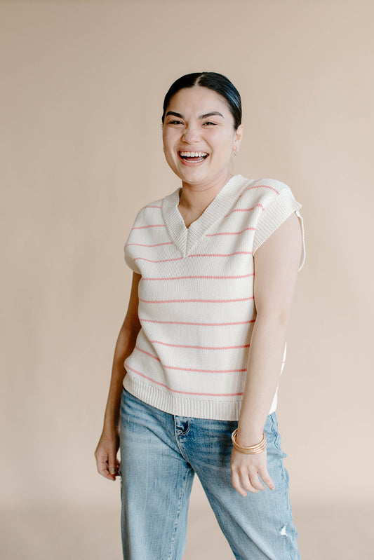 Vanessa Sleeveless V- Neck Knit Sweater