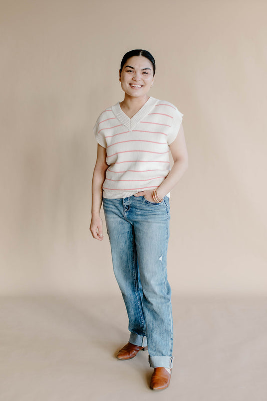 Vanessa Sleeveless V- Neck Knit Sweater