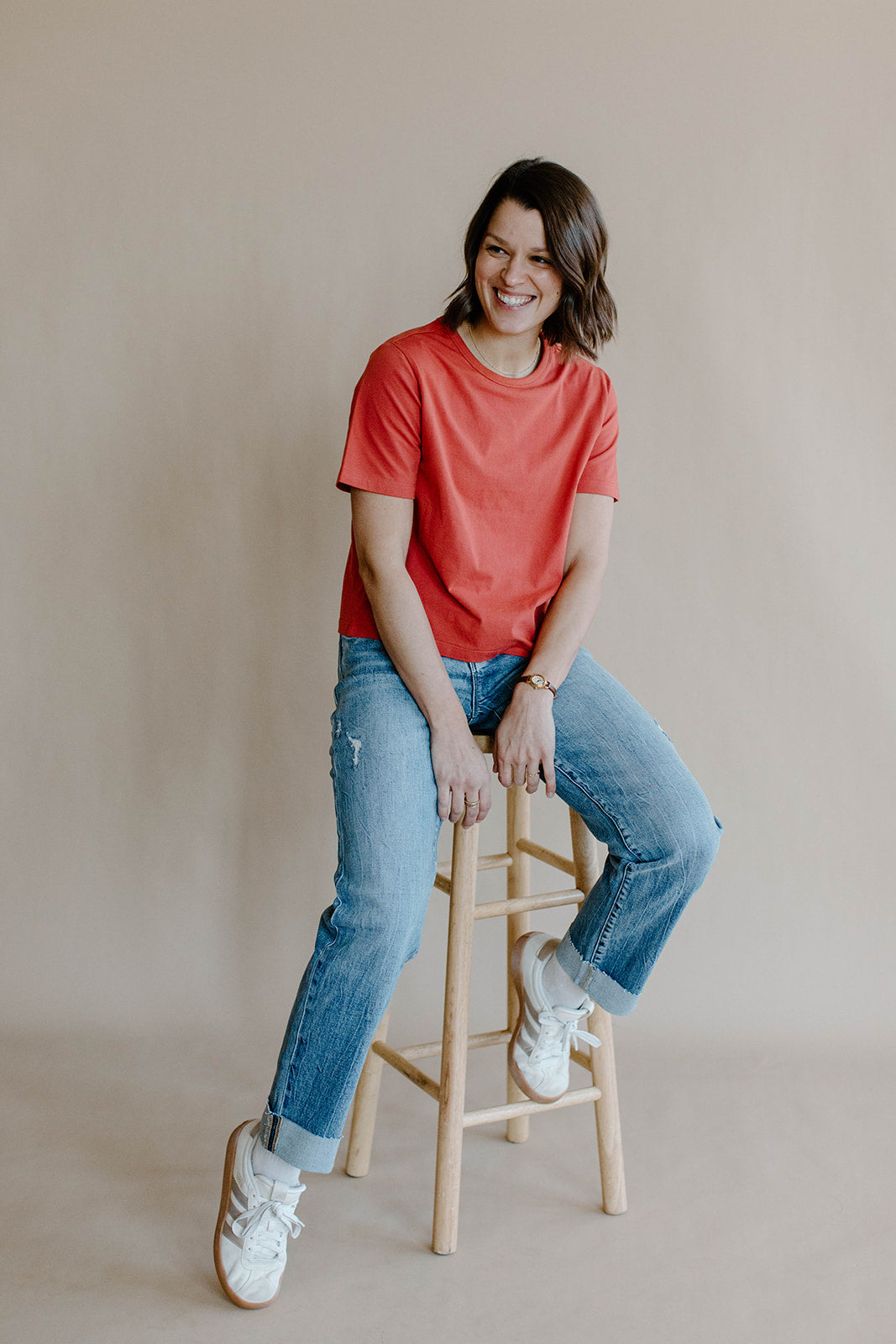 Molly Organic Cotton Mom Crop Basic Tee
