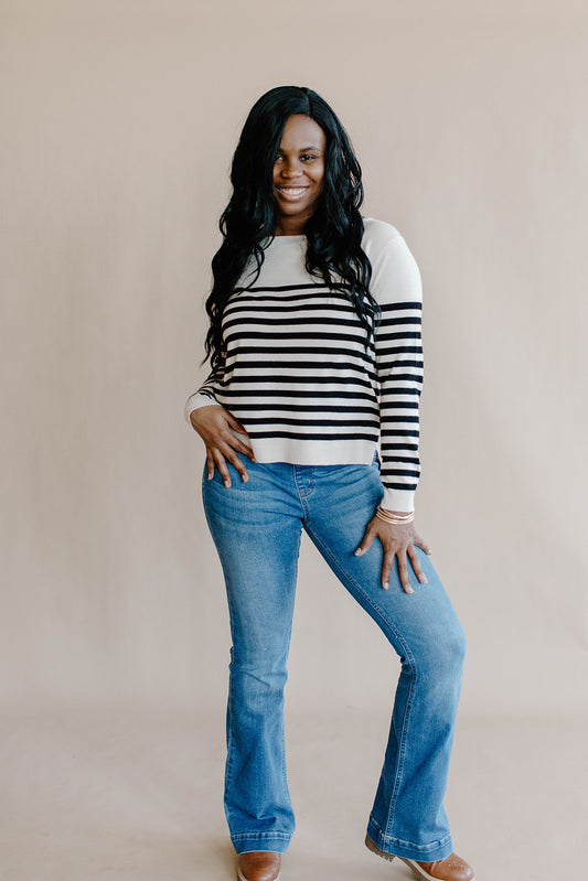 Linea Jane Soft Knit Stripped Top