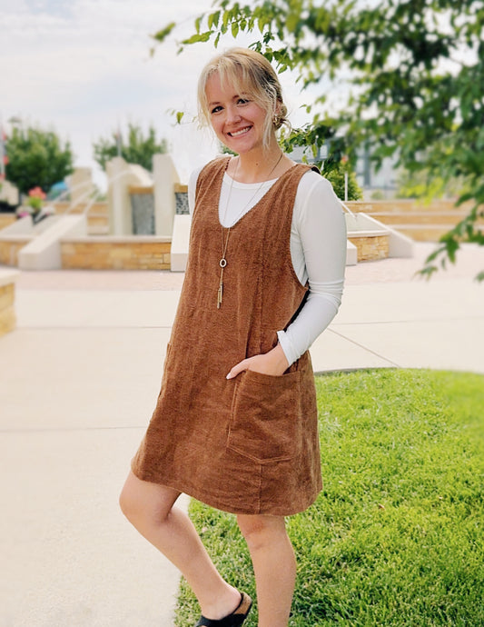 Carly Overall Corduroy Dress