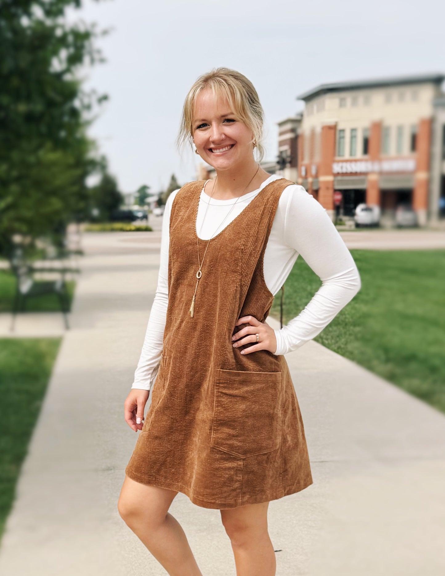 Carly Overall Corduroy Dress