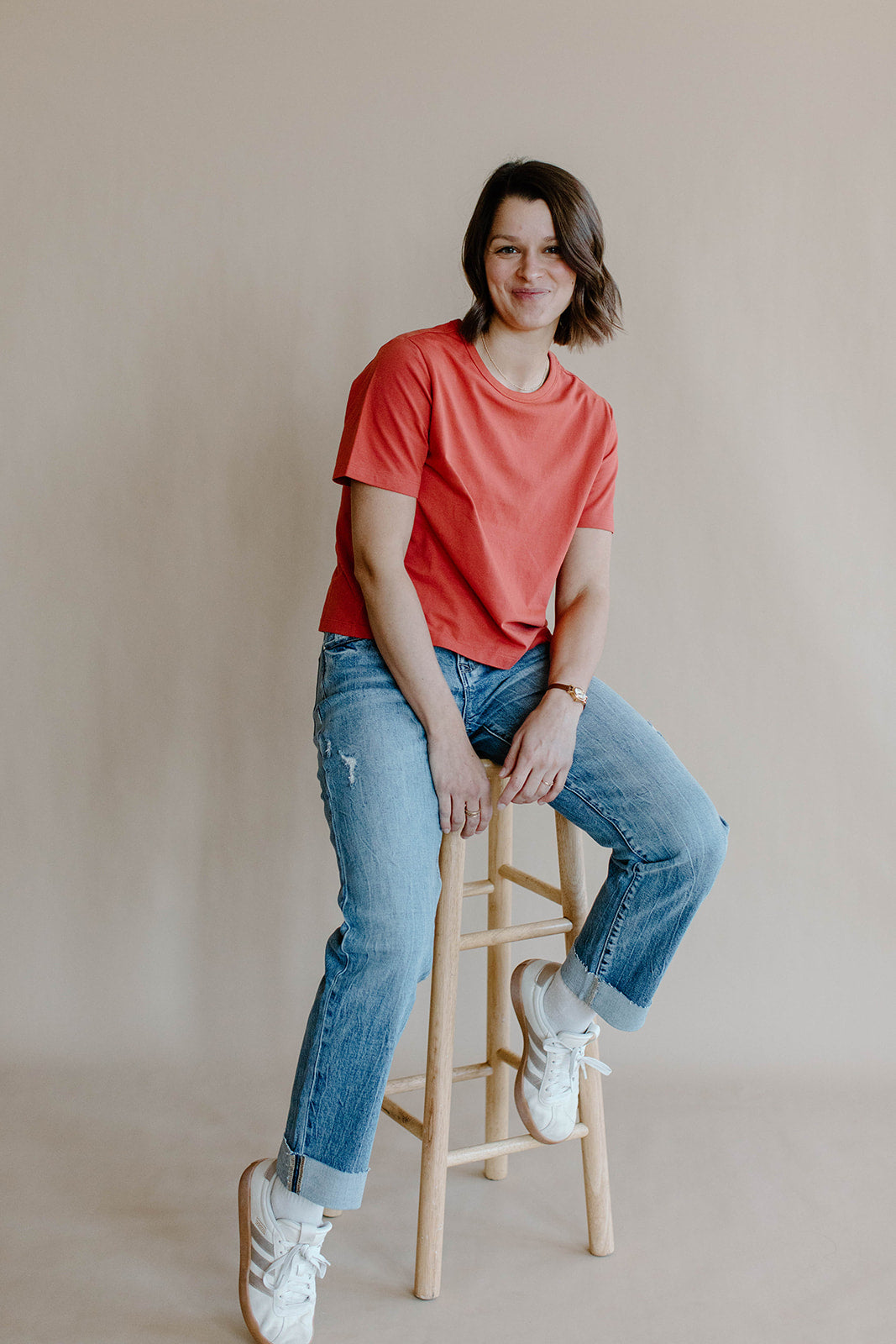 Molly Organic Cotton Mom Crop Basic Tee