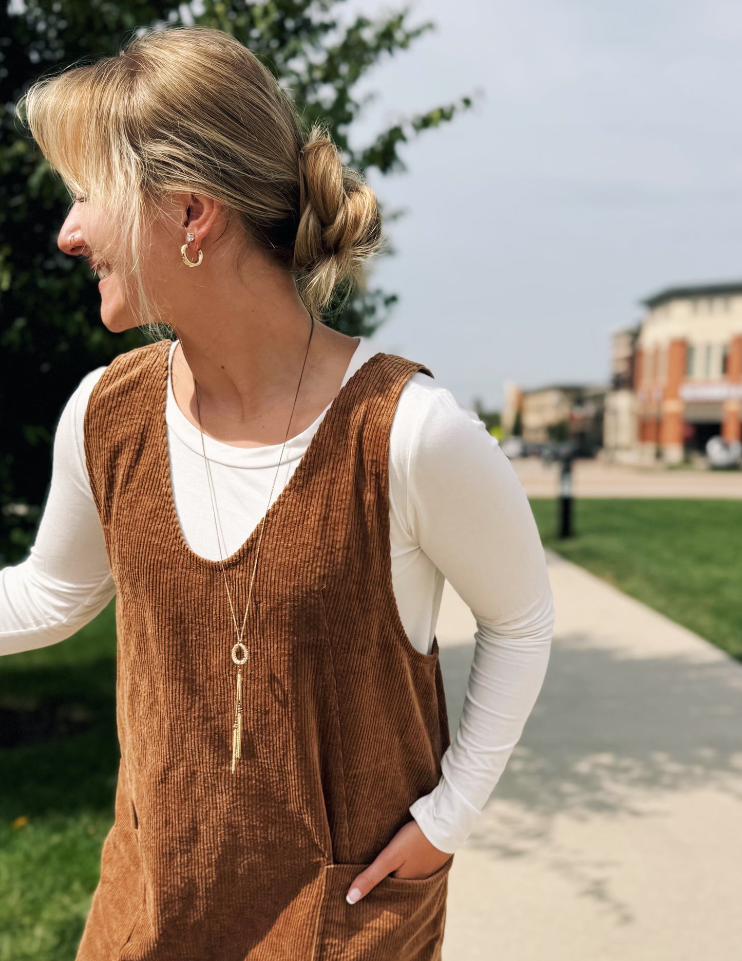 Carly Overall Corduroy Dress