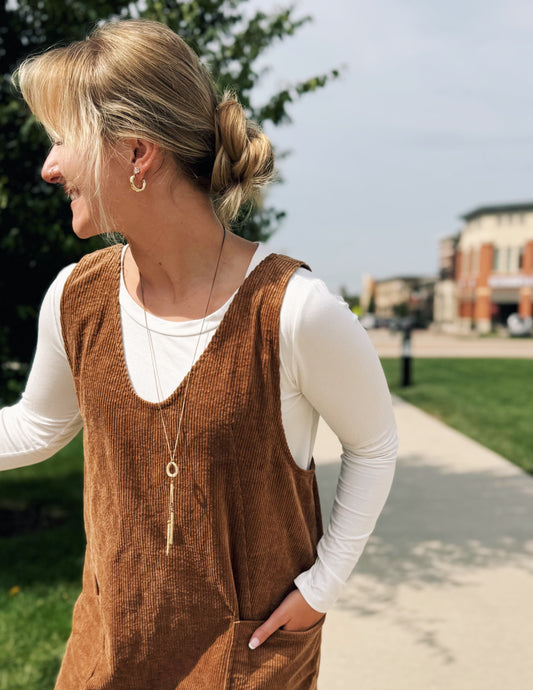 Carly Overall Corduroy Dress