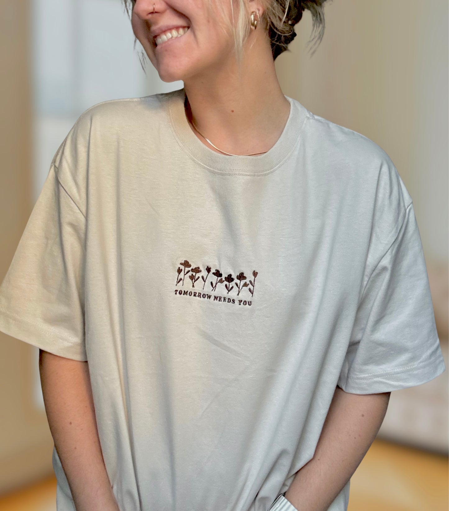 Tomorrow Needs You Embroidered Tee